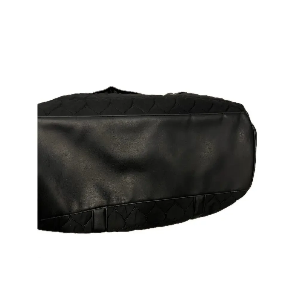 Betsey Johnson Black Heart Quilted Travel Bag 18x12x9 inches